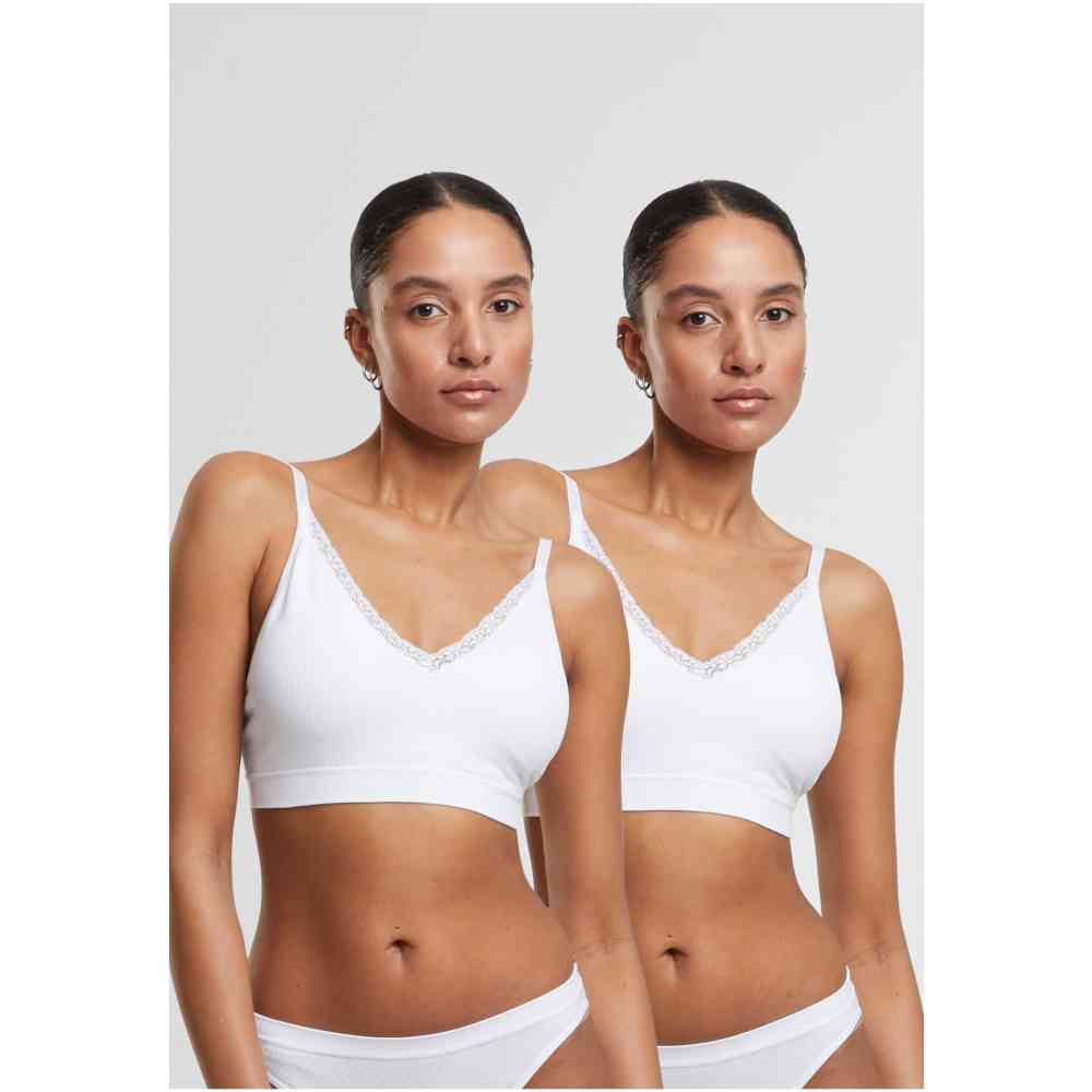 Urban Classics - Padded Rip 2-Pack BH - Wit/Wit